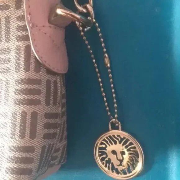 pink & tan Anne Klein lion handbag - Picture 2 of 4